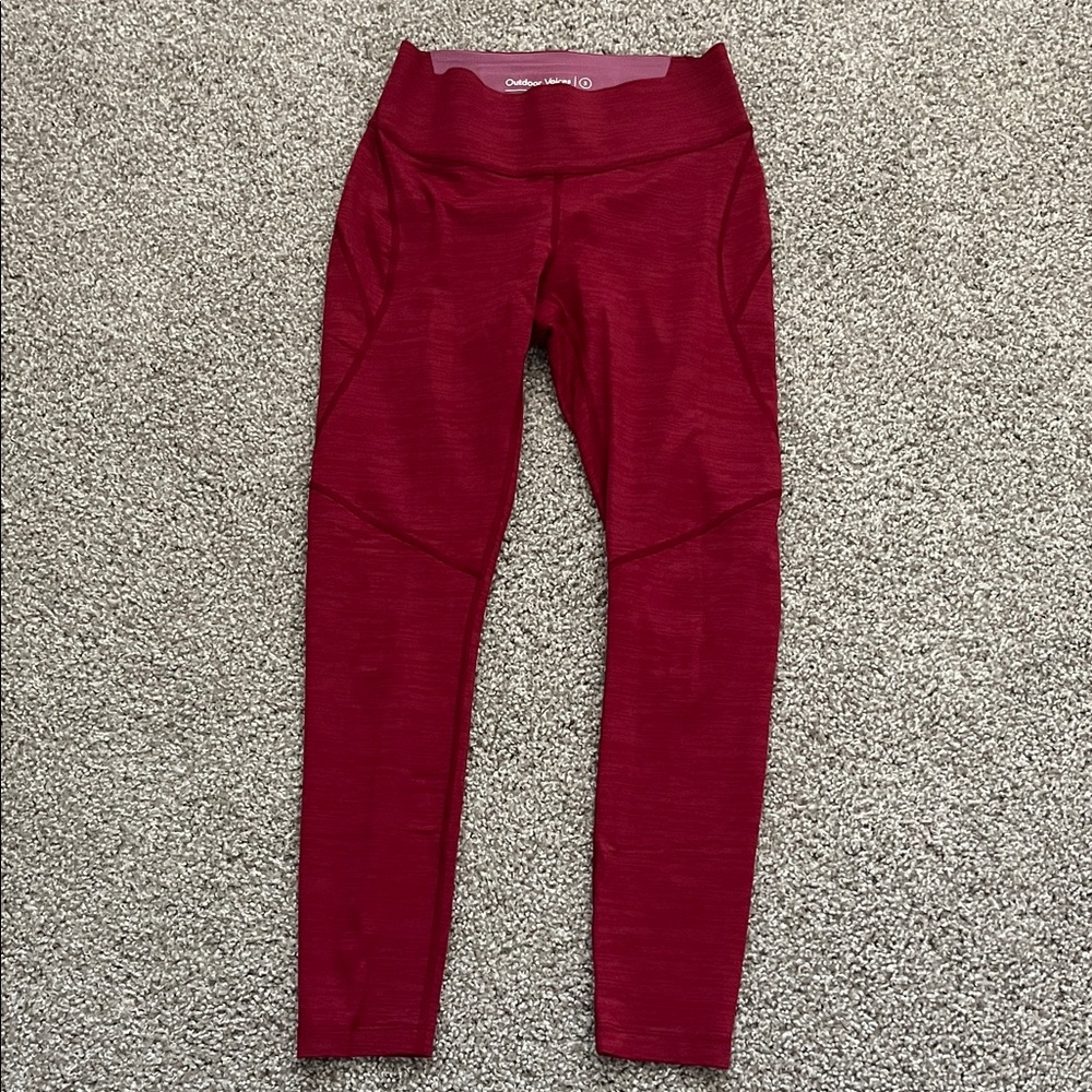 Outdoor Voices Red TechSweat Core 7/8 Leggings Size Small